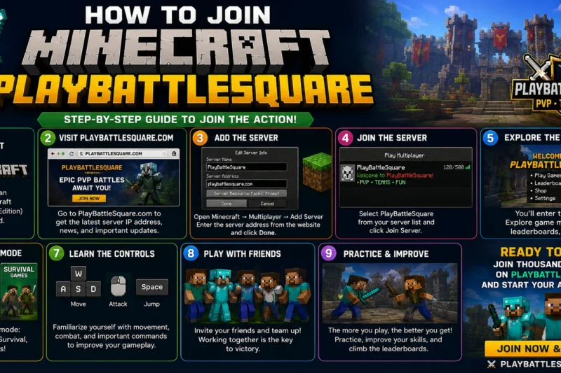 How to Join Minecraft PlayBattleSquare?