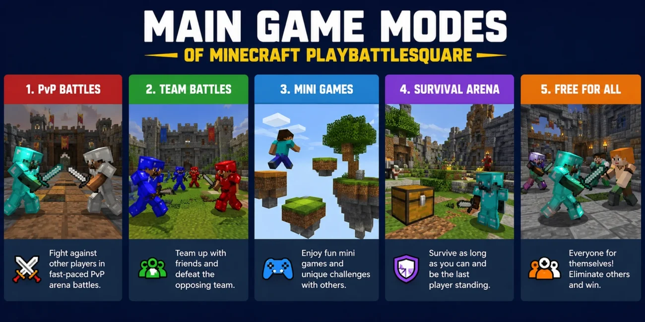 Main Game Modes of Minecraft PlayBattleSquare